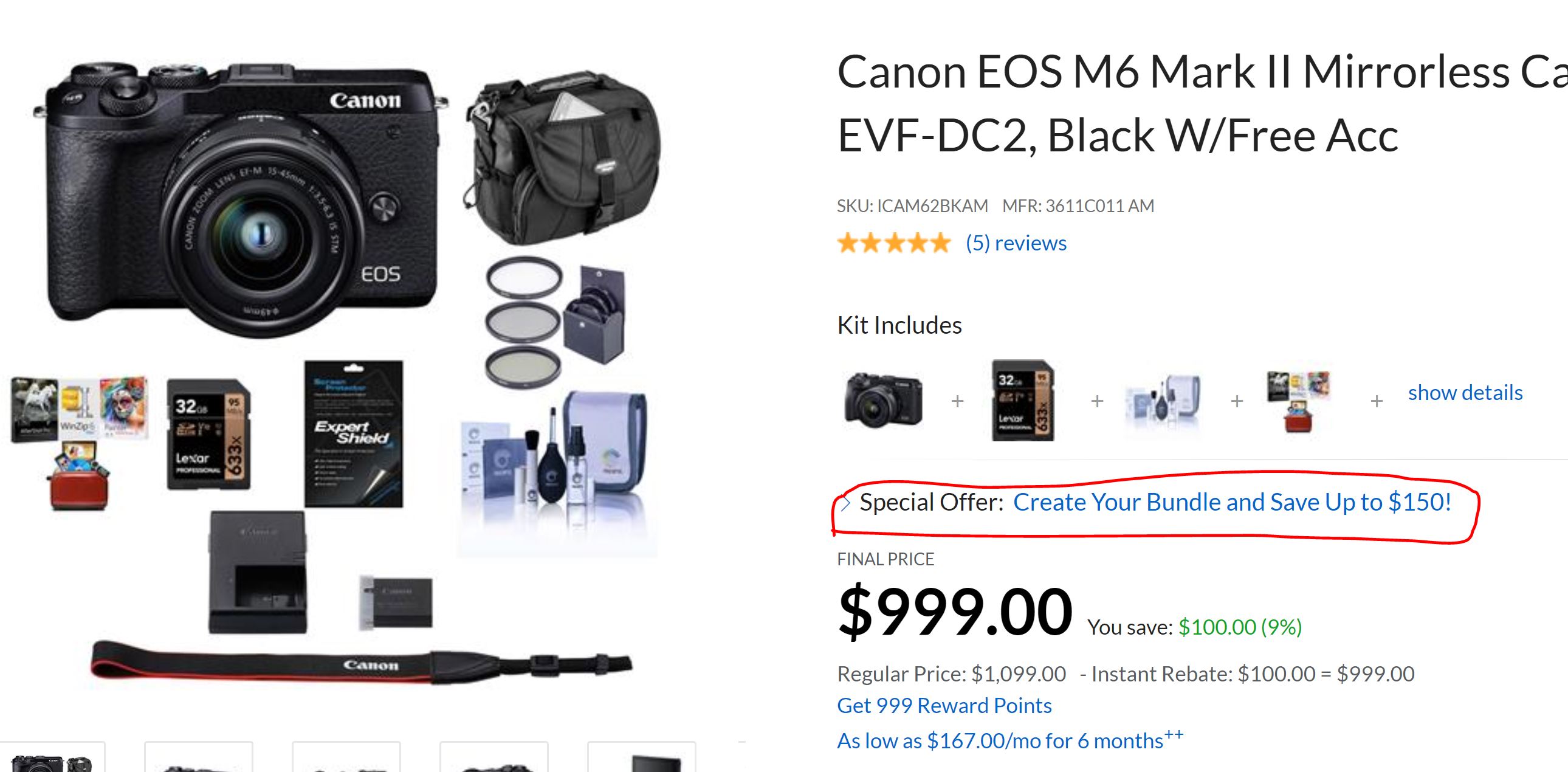 Free EF/EF-M Adapter when Buy Canon EOS M6 Mark II at B&H & Adorama !